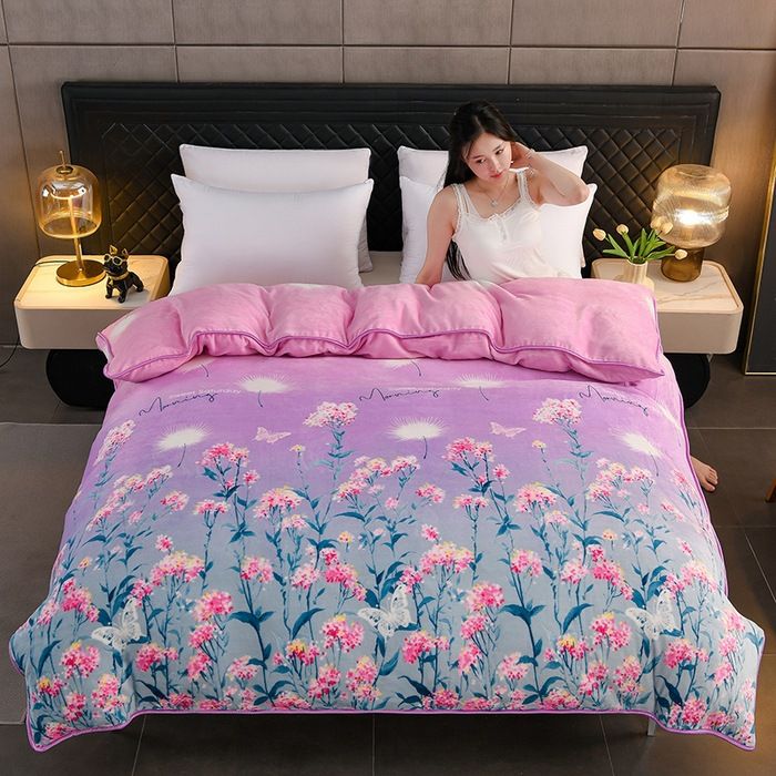 Milk Velvet Quilt Cover Double Sided Fleece Clover 150x200cm