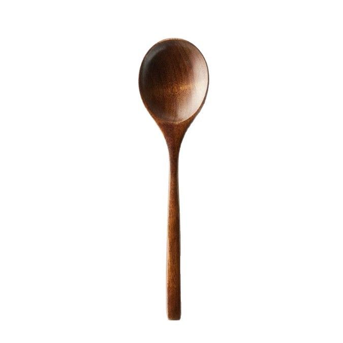Wooden Spoon Create Credit Long Handle [nanmu extended] light color round view 6