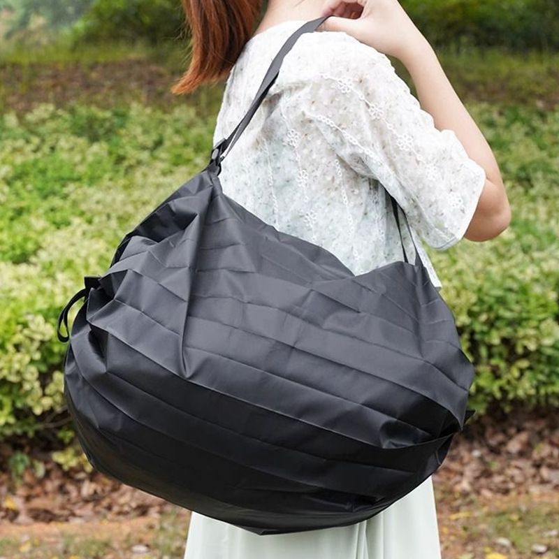Portable Folding Canvas Shopping Cart with Wheels Convenient shopping bag — image 1