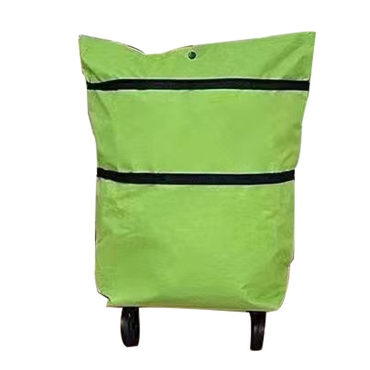 Portable Folding Canvas Shopping Cart with Wheels Convenient shopping bag view 3
