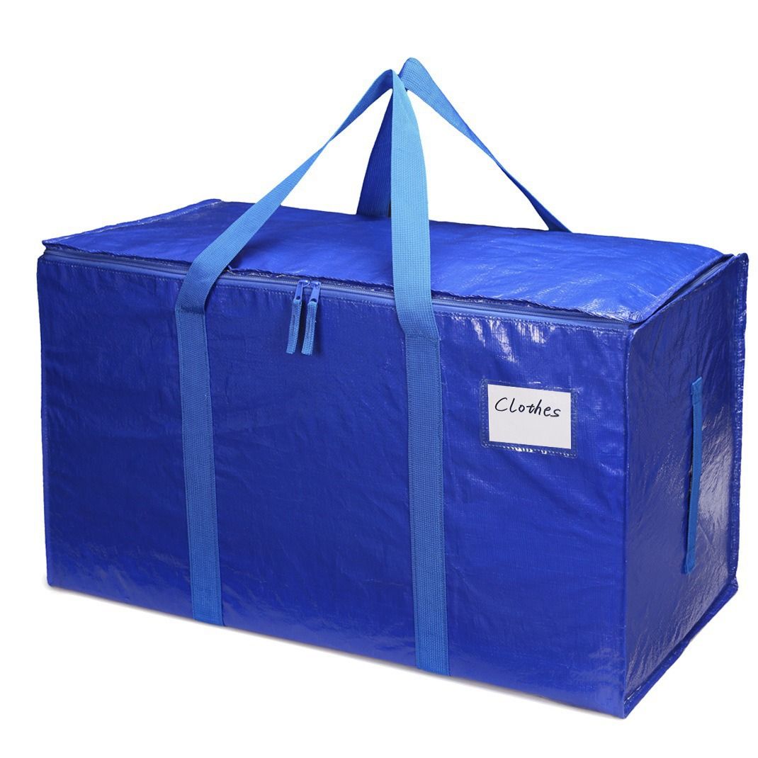 Moving Bags PE Woven Zipper Storage Cube Blue 【69*35*38】 view 3