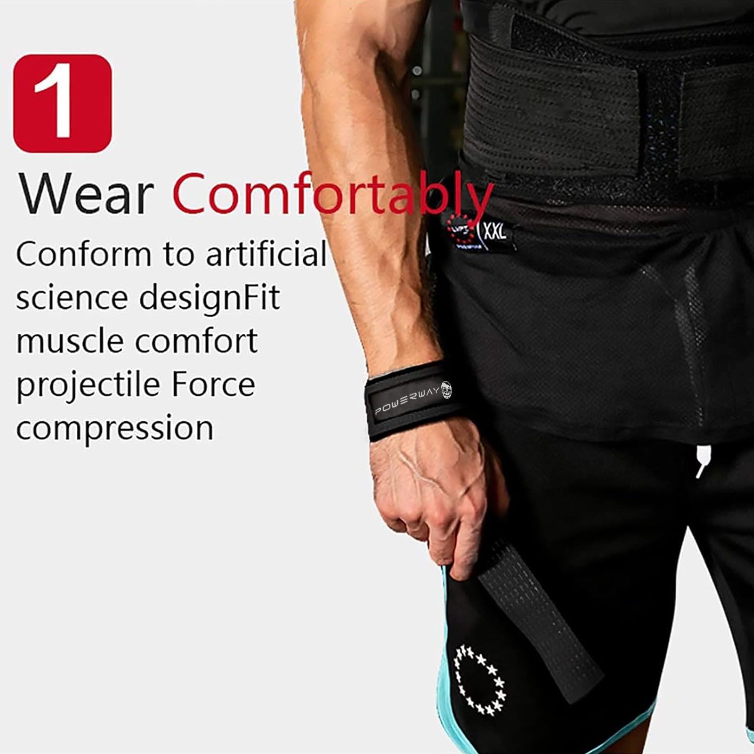 Deadlift Wrist Lifting Straps 2Pc Neoprene Cushion Black view 5