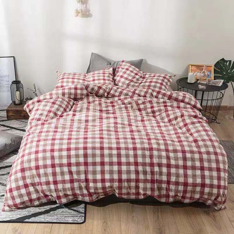 Duo Duo Quilt Cover Geometric Pattern Twill Red striped flower 1.2x 2.2 m sheets view 2