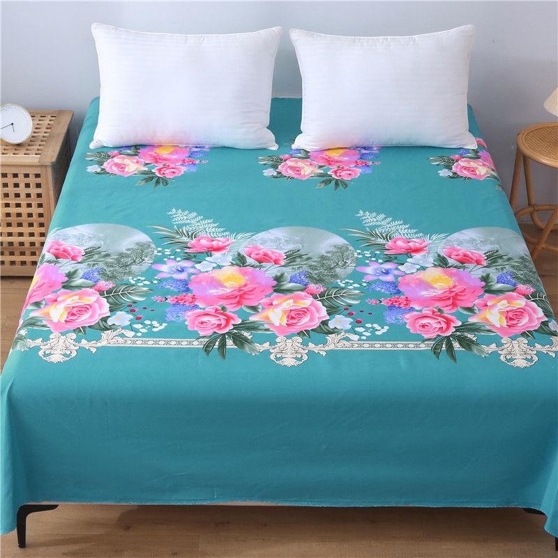Duoxiao Quilt Cover 1.5x2.1m Twill Pink Grid Azure blue floral 1.8 x2.2 m view 2