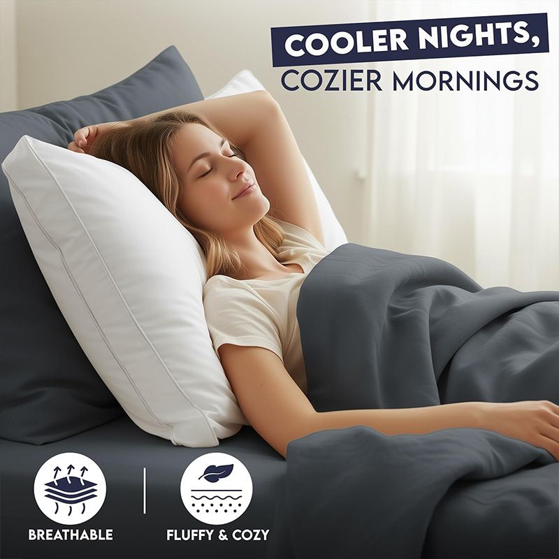 Sleep talk Pillow White Fiber Neck Support Standard Grey European (Pack of view 4