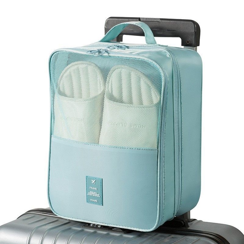 Shoe Storage Bag Layered Oxford Cube Travel Dustproof [shoe storage bag] gray view 3