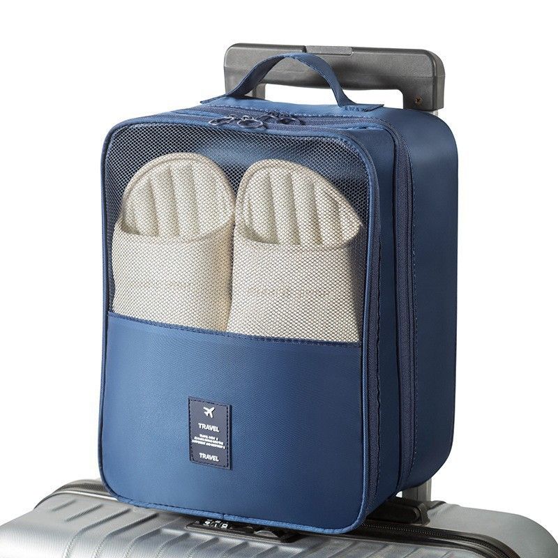 Shoe Storage Bag Layered Oxford Cube Travel Dustproof [shoe storage bag] blue view 3
