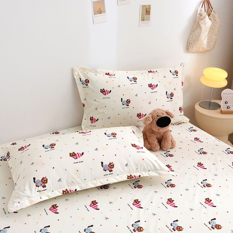 Yuan sheng Home Textiles Pure Cotton Cartoon Dog Sheet Blue cat 140*190cm view 3