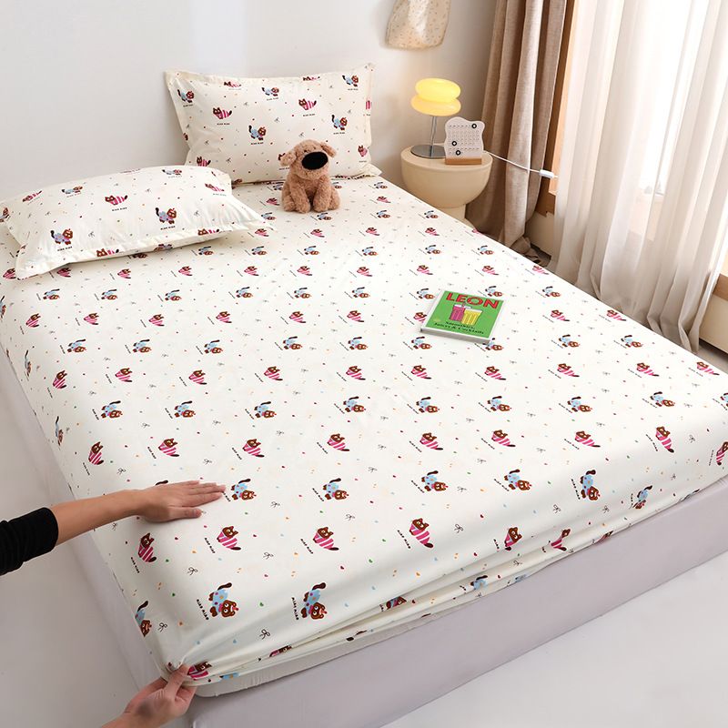 Yuan sheng Home Textiles Pure Cotton Cartoon Dog Sheet Blue cat 160*200cm view 2