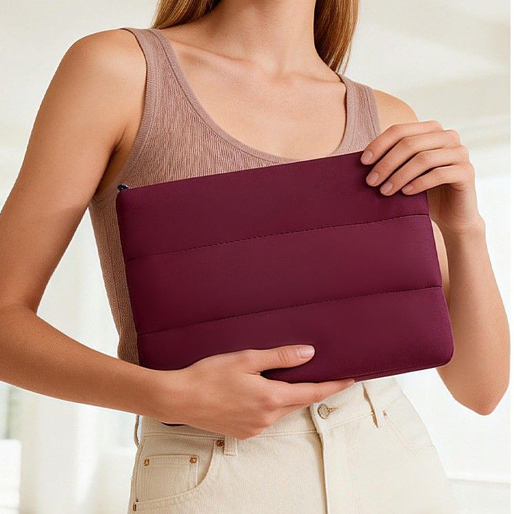 Great Neoprene Cube Makeup Bag Travel Storage Wine red view 2