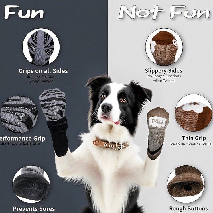 Dog Shoes Waterproof Non Slip Medium Large Black tiger claw [high-end storage view 5