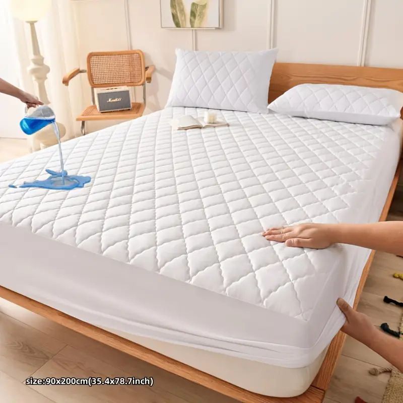 Waterproof Brushed Polyester Fitted Sheet Mattress White 99*190cm [single — image 1