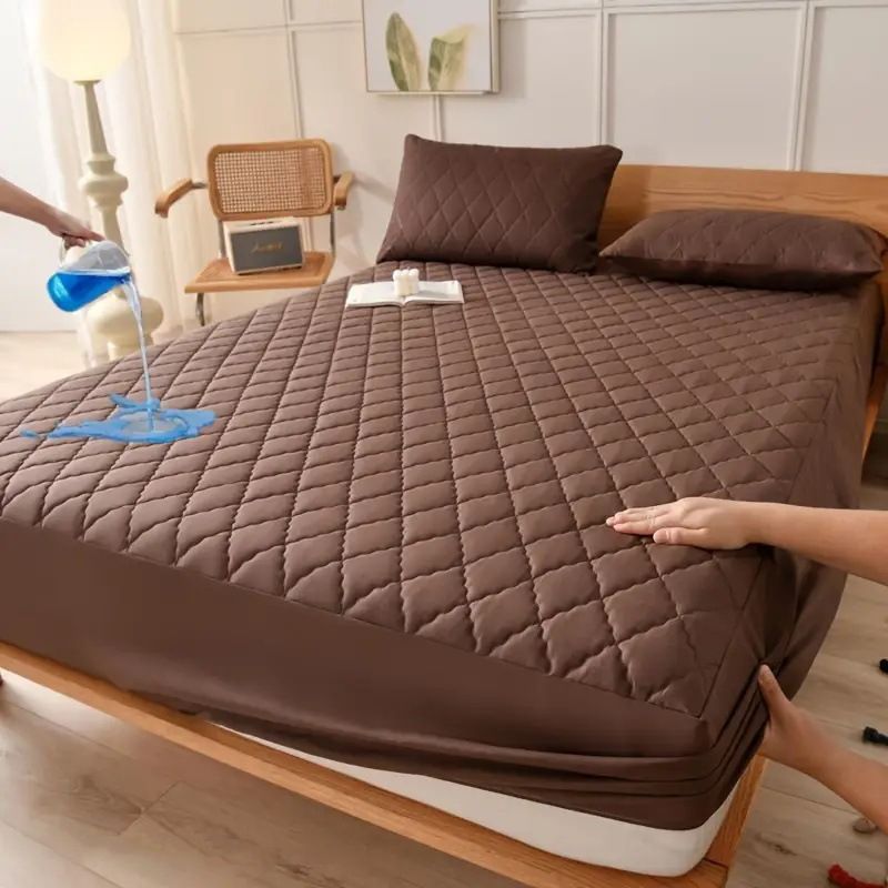 Waterproof Brushed Polyester Fitted Sheet Mattress grey 180*200cm [single view 4