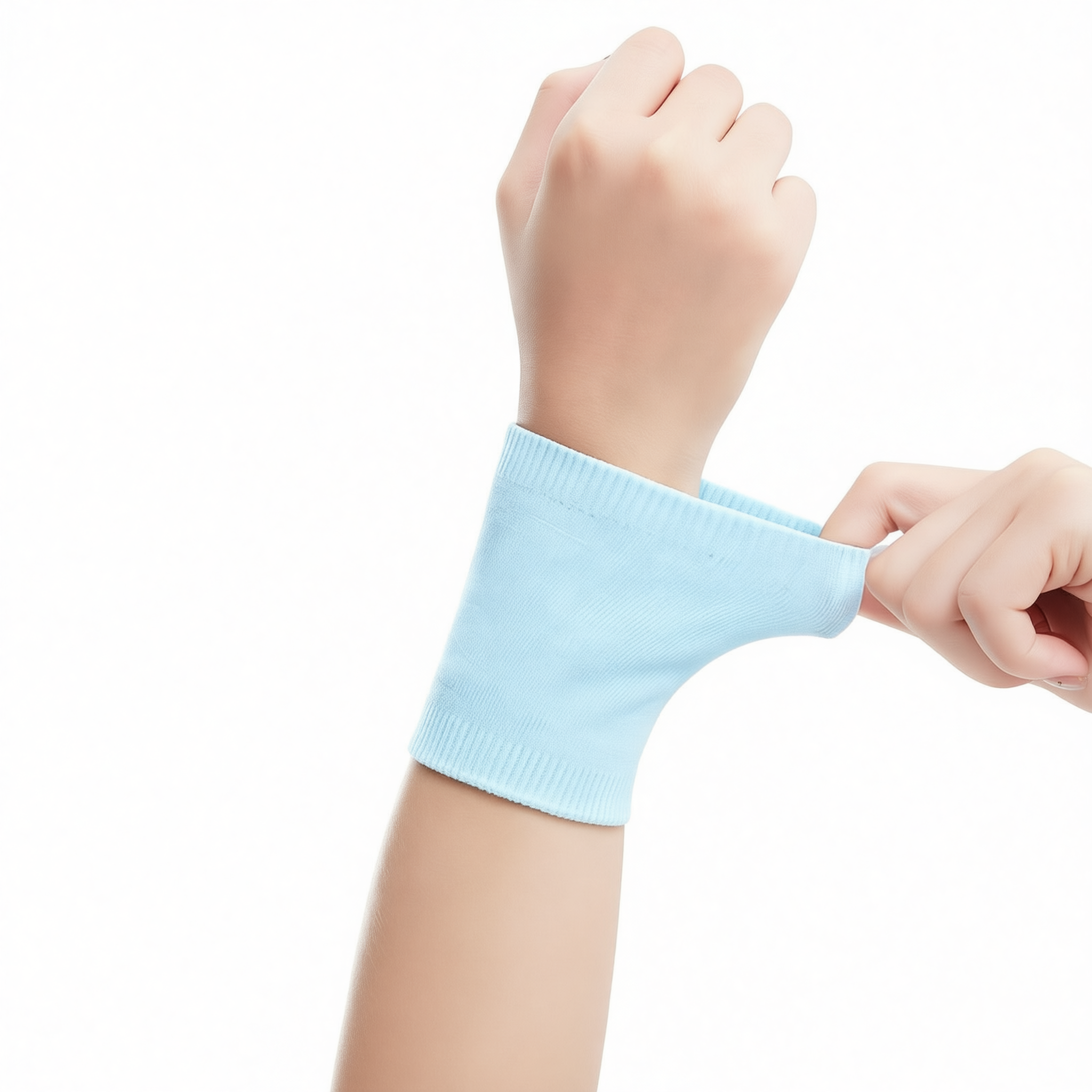 Sports Wristbands Sweat Absorbent Polyester [clear sky blue] dry and view 4