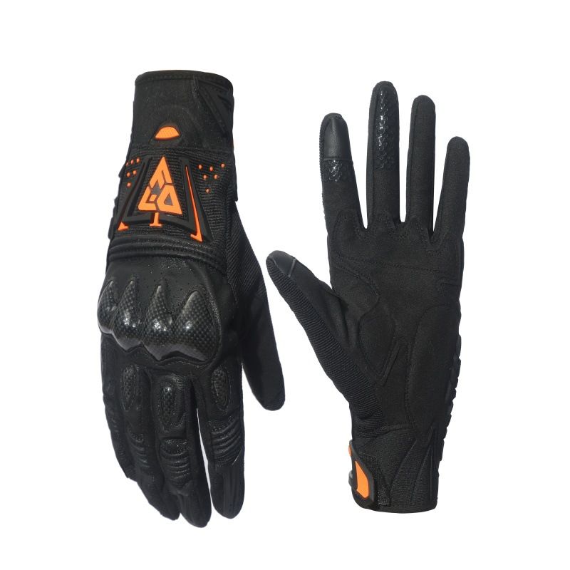 FISD Cycling Gloves Carbon Fiber Touch Screen Full. Orange XL view 4