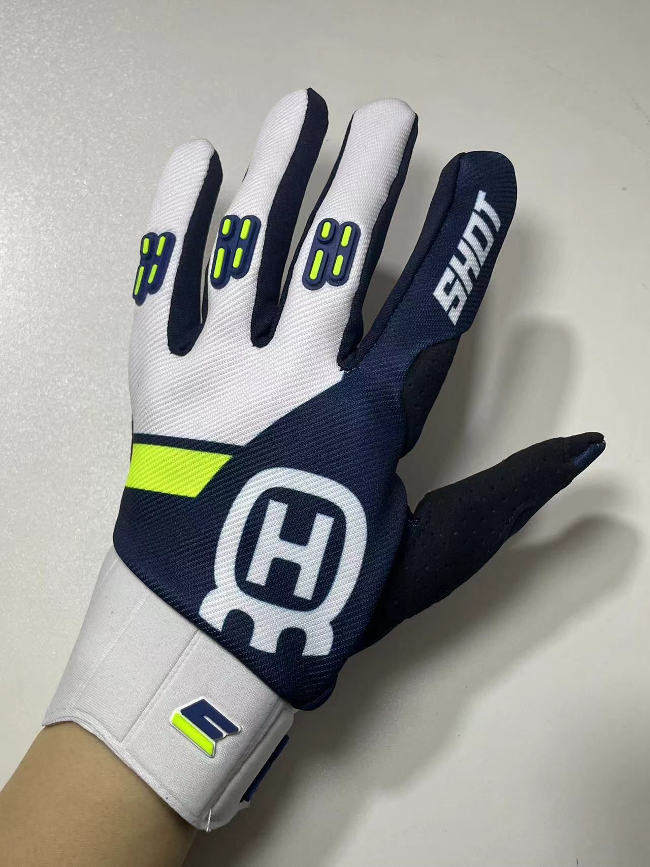 LOHAS FOX Motorcycle Gloves Touchscreen Knitting Long New blue and black full — image 1