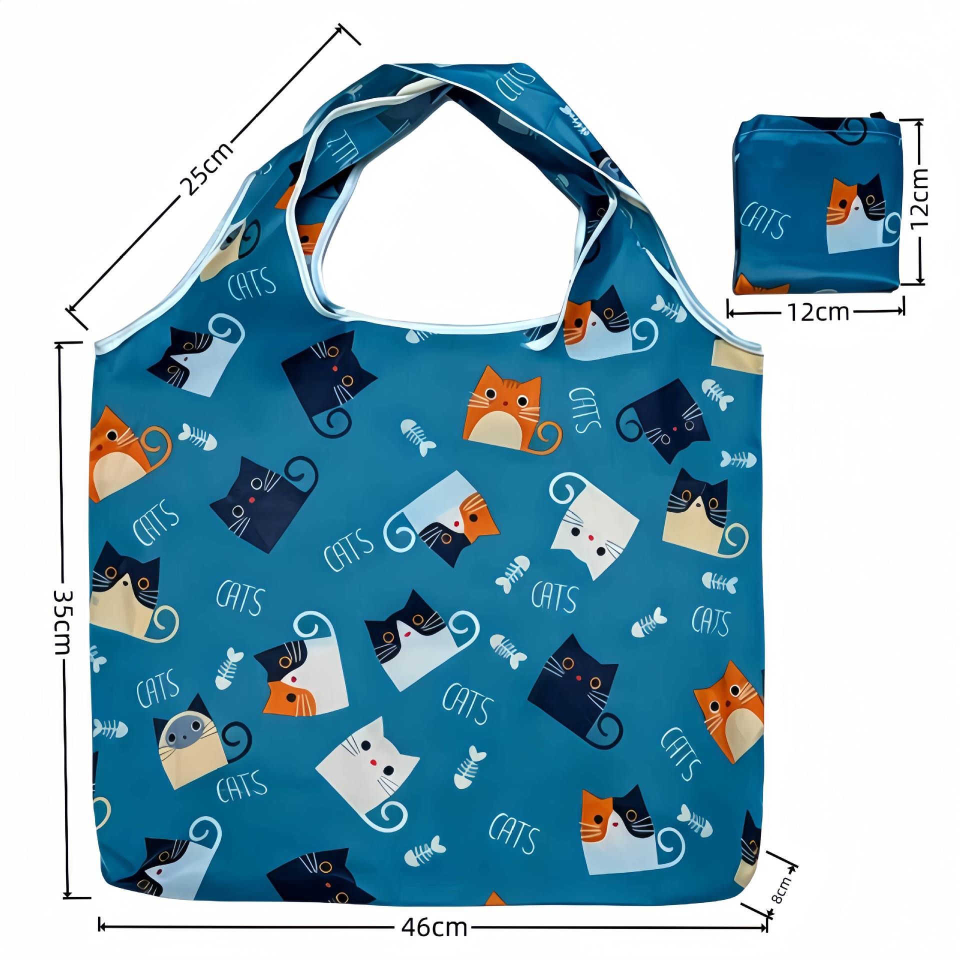 Large Floral Polyester Foldable Shopping Bag Z-029 view 3