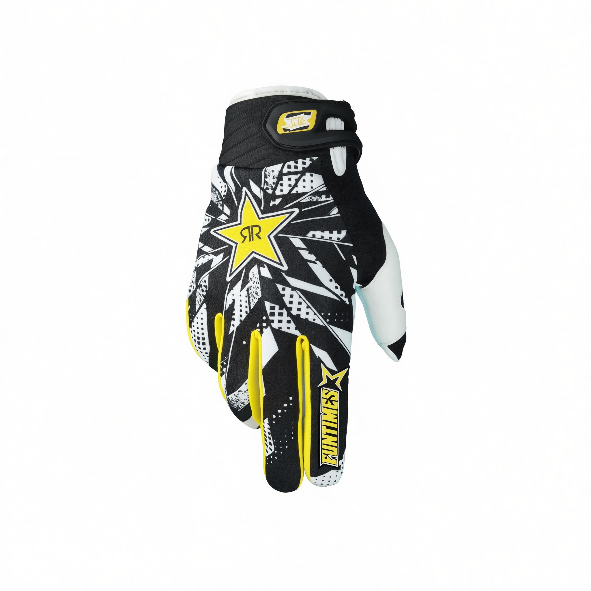 Funtimes Nylon Cycling Gloves Full Finger Adult Yellow S view 3