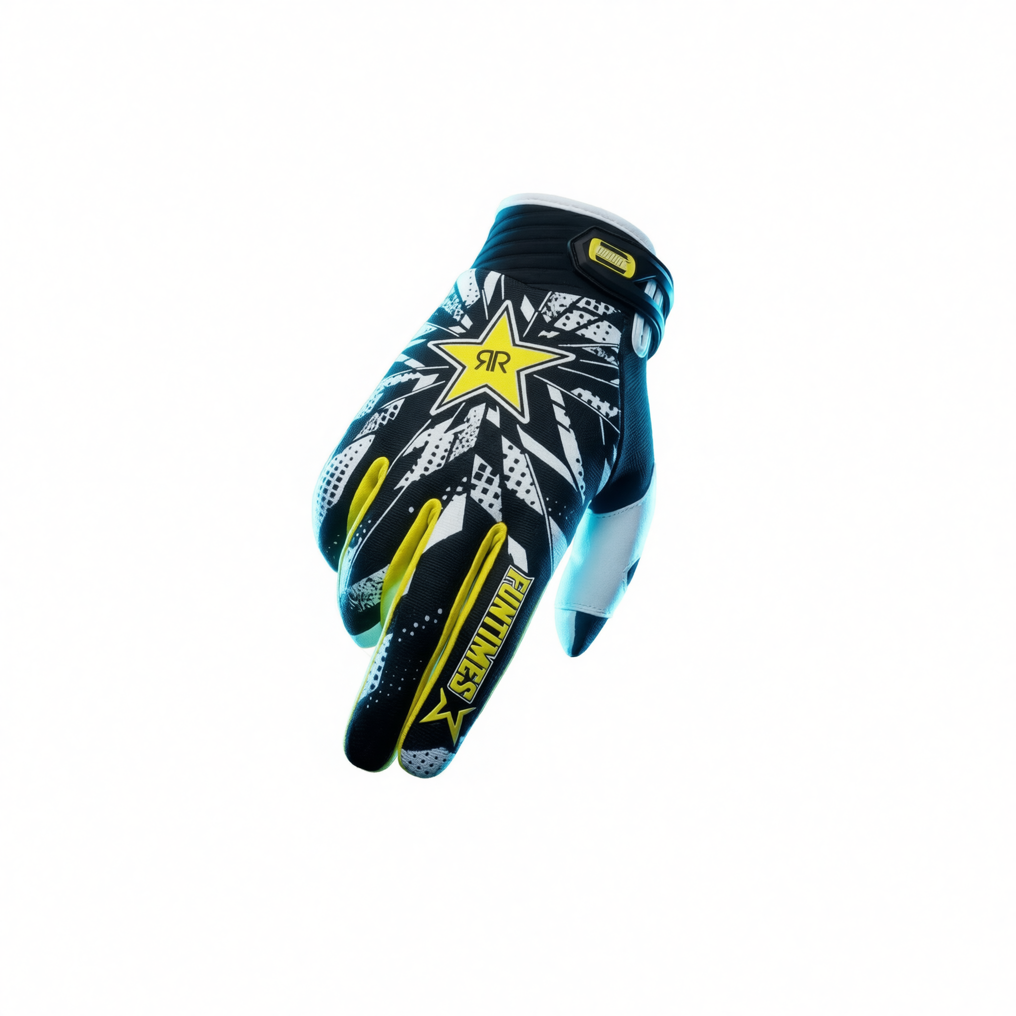 Funtimes Nylon Cycling Gloves Full Finger Adult Yellow S view 4