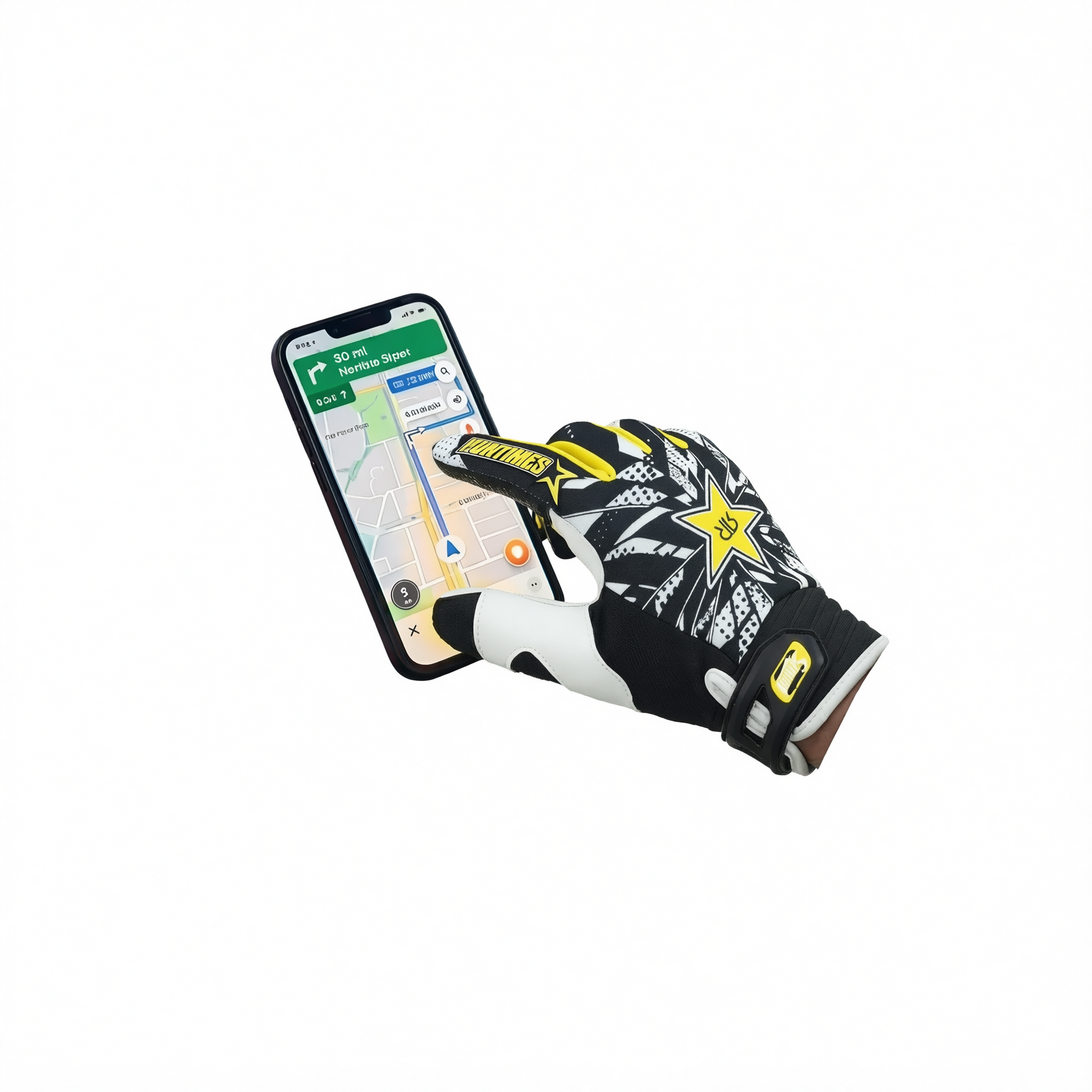 Funtimes Nylon Cycling Gloves Full Finger Adult Yellow S view 5