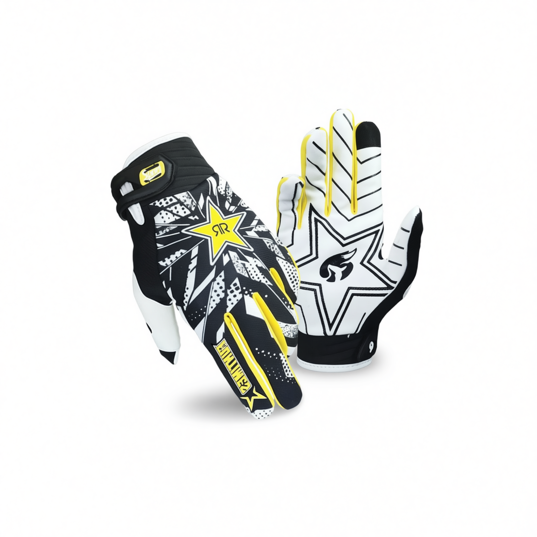 Funtimes Nylon Cycling Gloves Full Finger Adult Yellow XL view 2