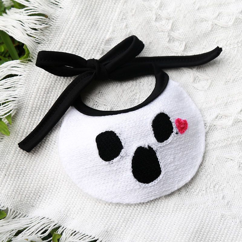 Pet Bandana Dog Cat Halloween Pumpkin Cartoon White Phantom Bib M (for pets up view 5