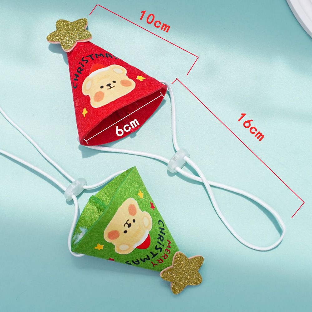 Noon Christmas Pet Hat Scarf Set Cartoon Bear Red Green A07G Green Bear view 5