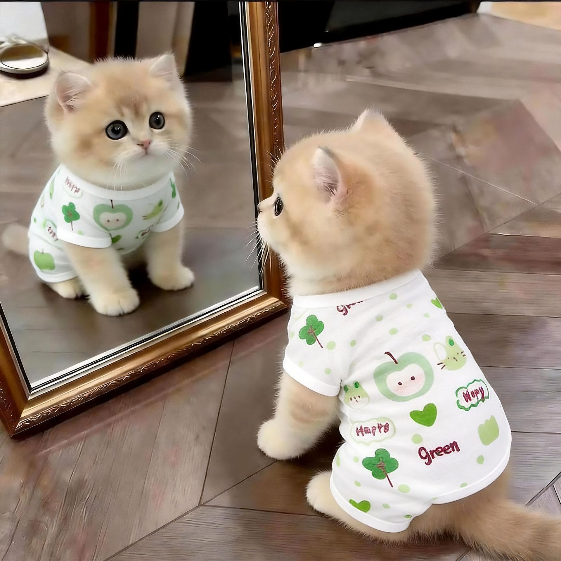 Cat Clothes Amoor Four Legged Polyester Yellow pineapple [four-legged coat] S view 3
