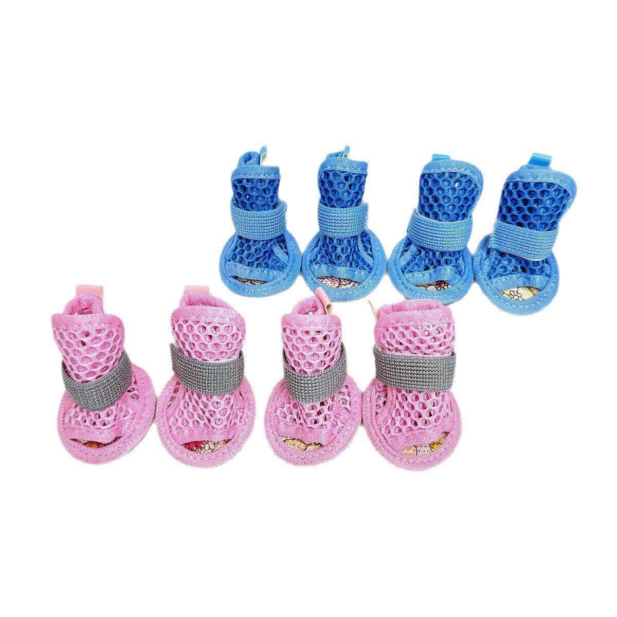 AMOOR Dog Shoes Breathable Mesh Tie Small Puppy Outdoor Blue 2# view 5
