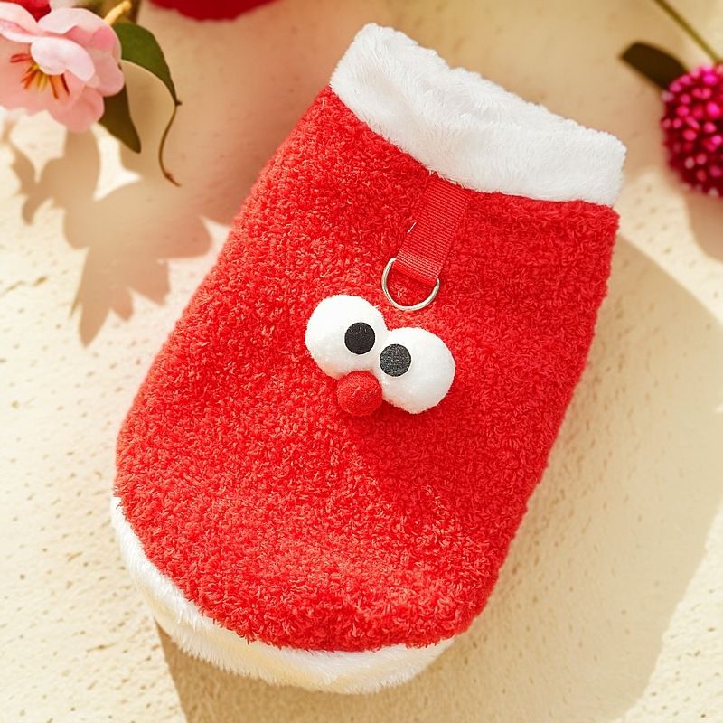 Kitten Cotton Vest Cloud Velvet Cartoon Big Eyes Crimson Large Eye Vest S — image 1