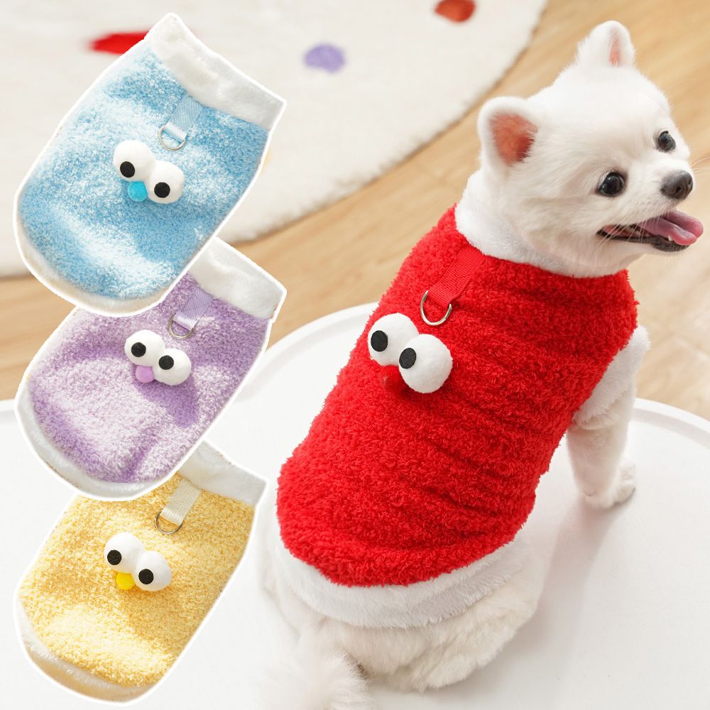 Kitten Cotton Vest Cloud Velvet Cartoon Big Eyes Crimson Large Eye Vest M view 4