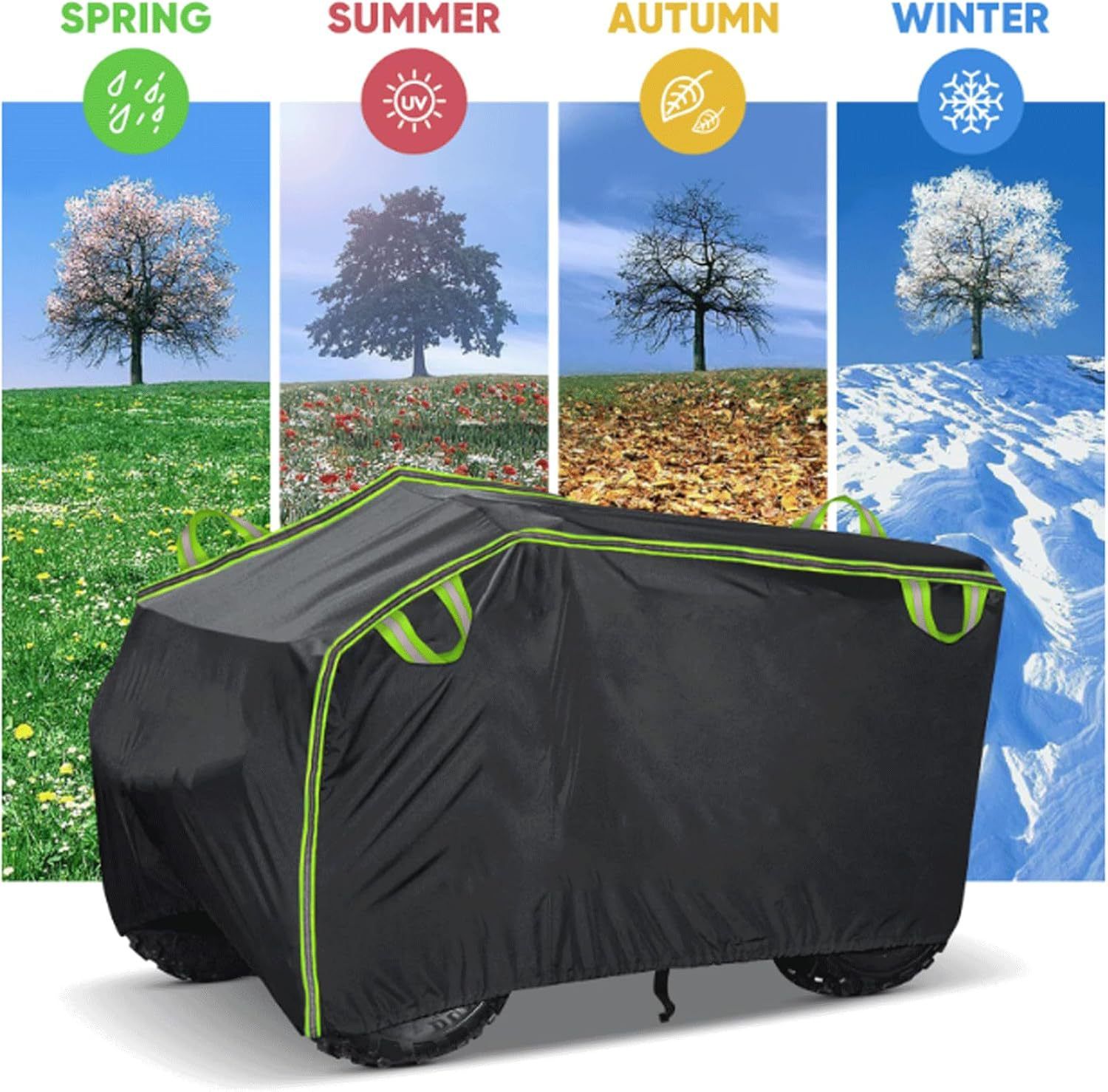 All-Weather ATV Cover Waterproof Breathable Outdoor Protection with Reflective view 6