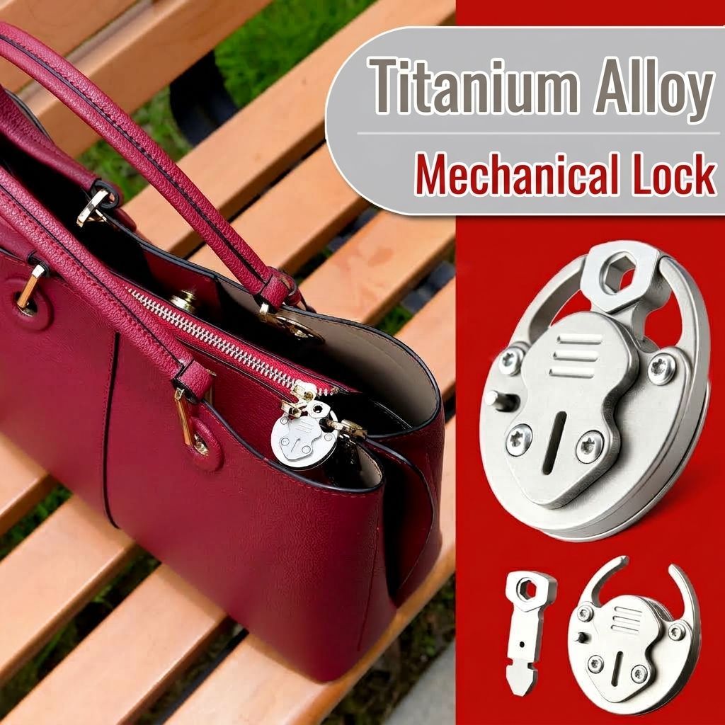 Titanium Alloy Mini Mechanical Lock Portable Compact Security Padlock with view 3