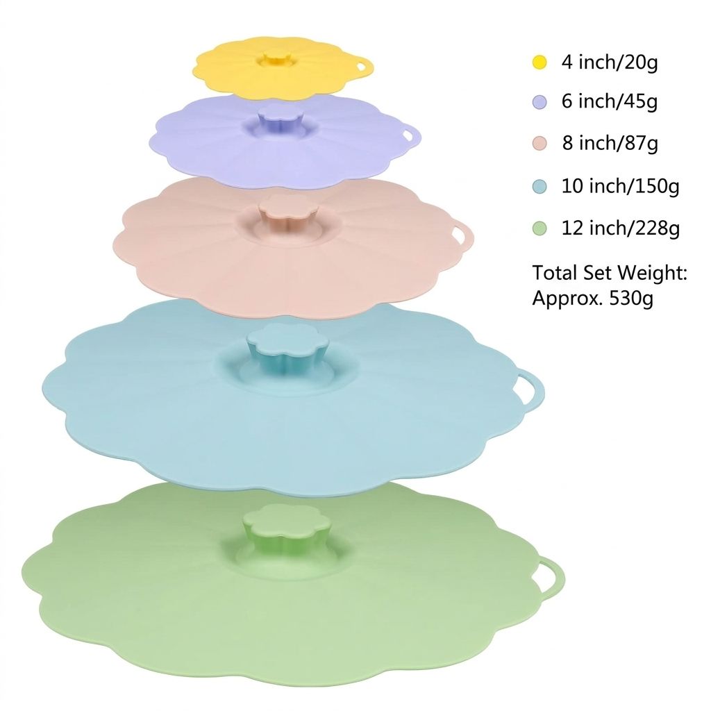 Food-Grade Silicone Stretchable Sealing Lids Set of 5 – Leak-Proof Reusable view 3