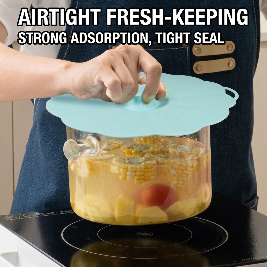 Food-Grade Silicone Stretchable Sealing Lids Set of 5 – Leak-Proof Reusable view 5
