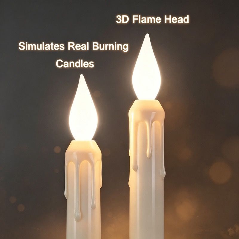 Set of 6 LED Flickering Window Candles with Light Sensor view 5