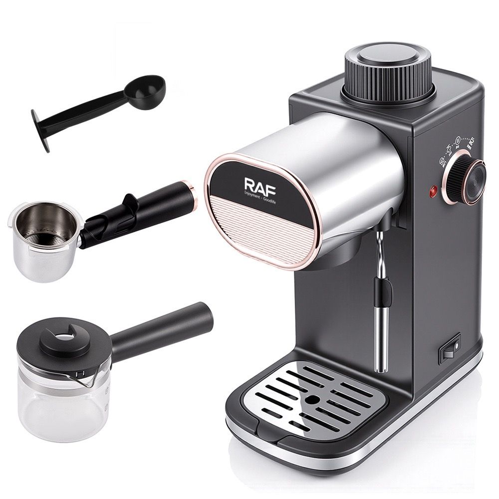 Compact Semi-Automatic Espresso Coffee Machine with Milk Frother Wand view 4