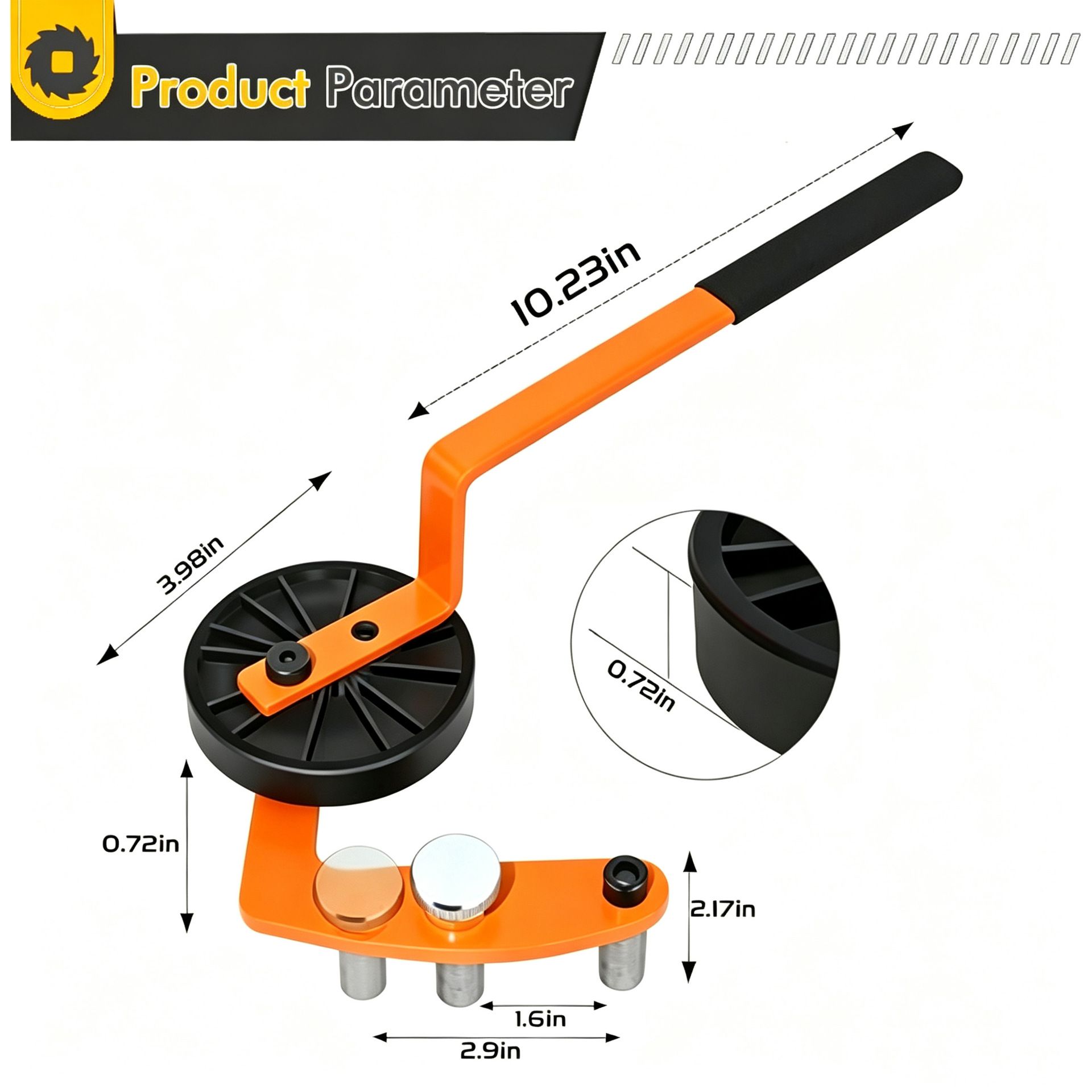 Deck Board Straightening Tool with Anti-Slip Handle and Hard Pressure Roller view 5