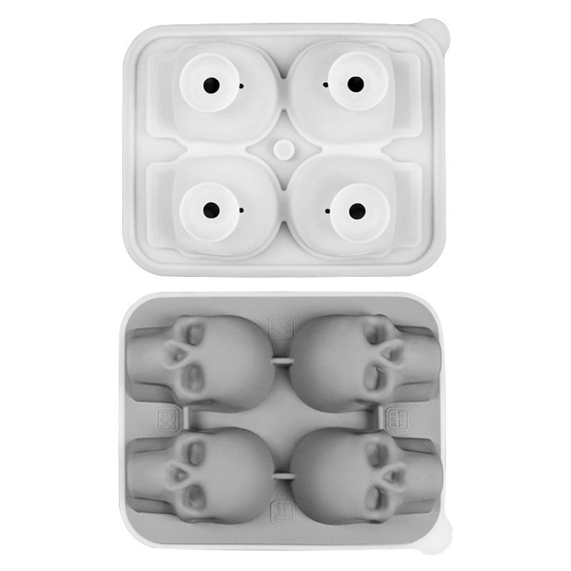 Skull Ice Mold Tray for Whiskey and Cocktails – Food-Grade Silicone with — image 1