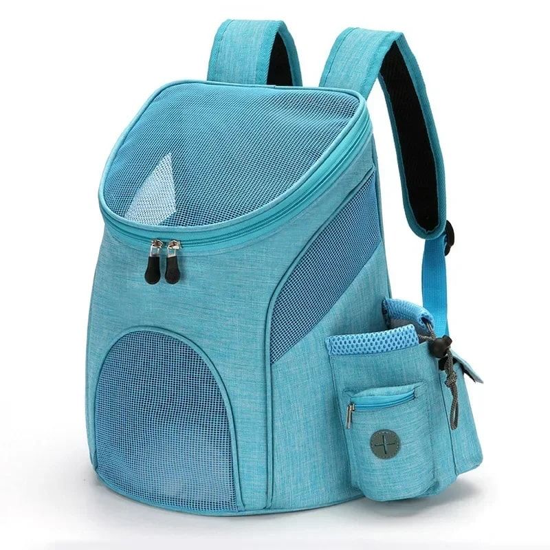 Comfortable hands-free pet carrier backpack with breathable mesh panels and view 9