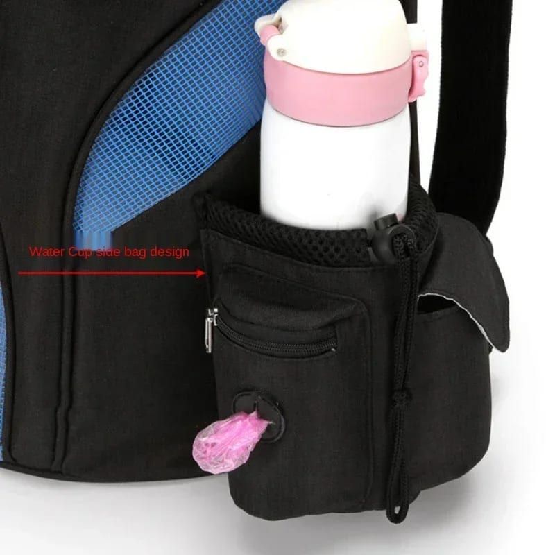 Comfortable hands-free pet carrier backpack with breathable mesh panels and view 5