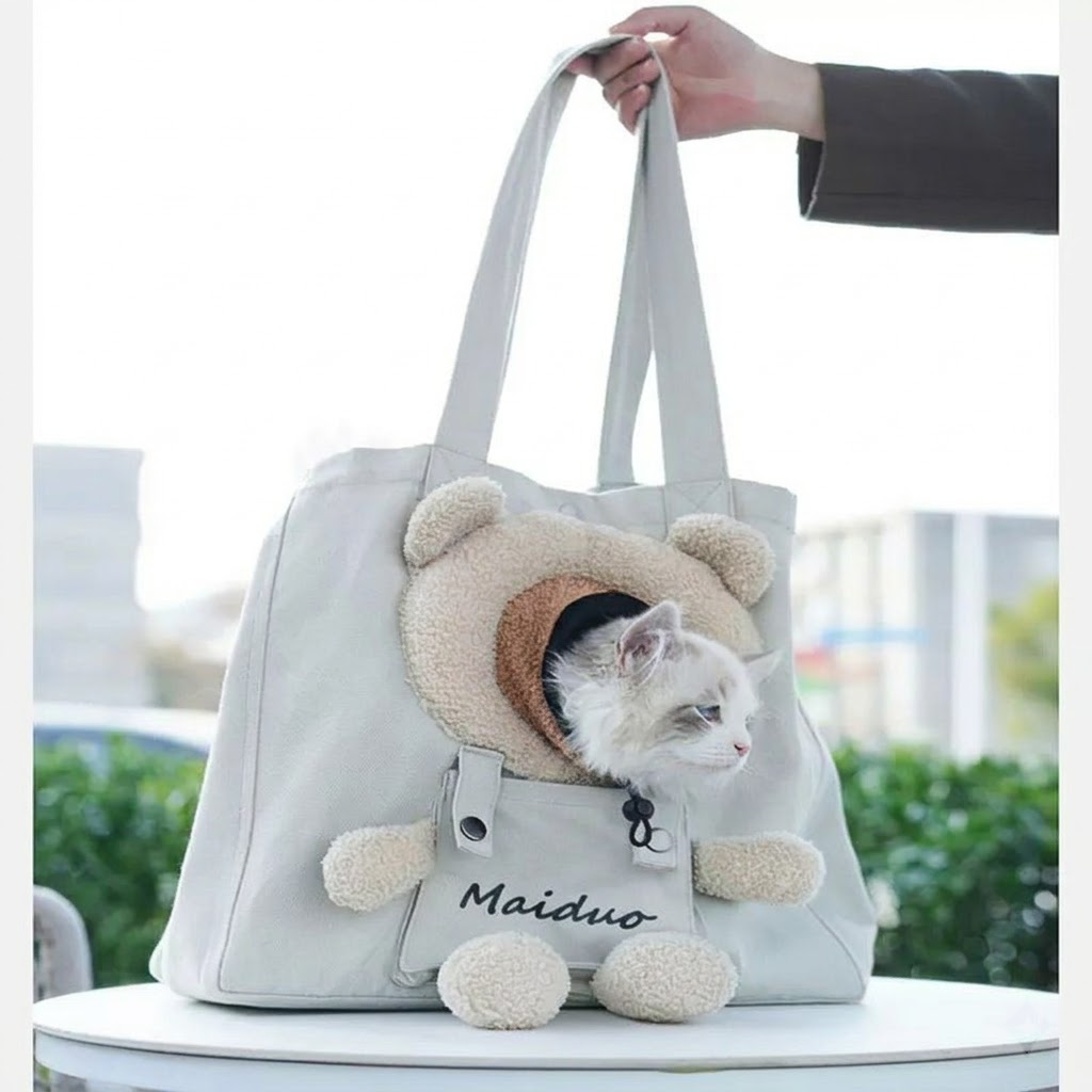 Adorable Bear-Shaped Pet Carrier Tote Bag – Lightweight view 6