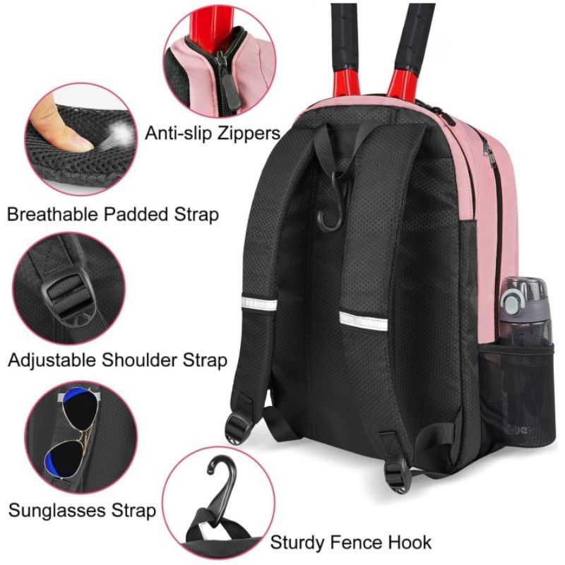 Large Capacity Tennis Backpack with Racquet Compartment view 4