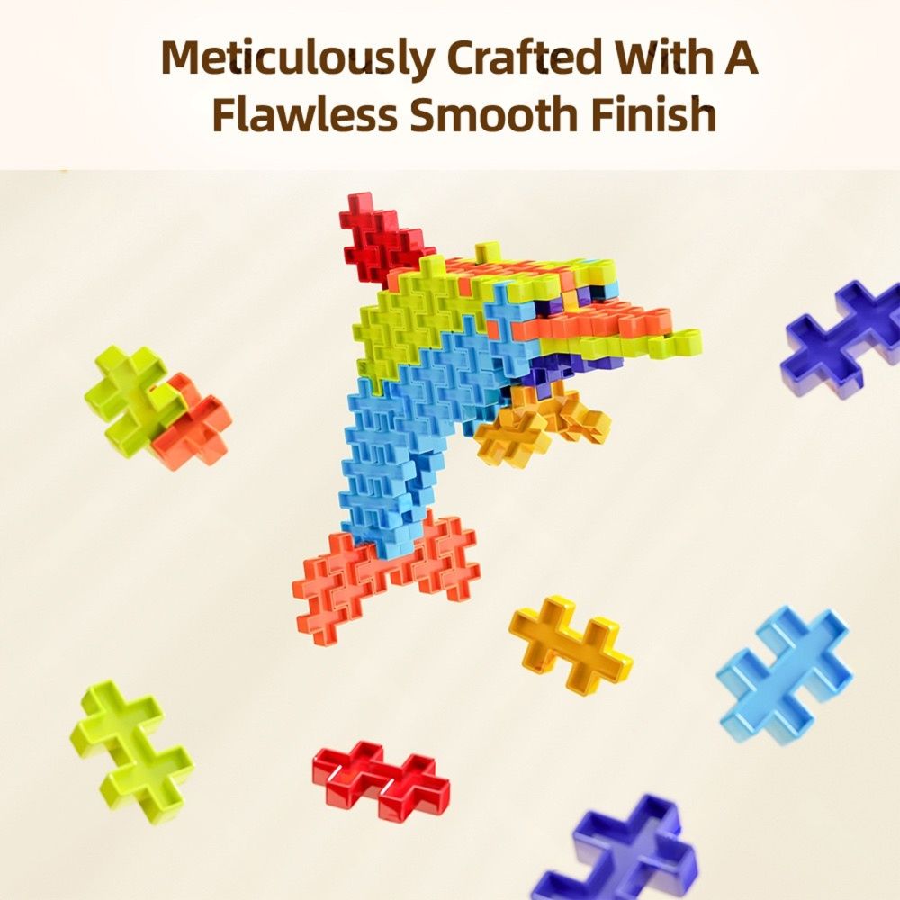 6-Color Mix Double Cross Building Blocks Set for Kids - Creative STEM Early view 4