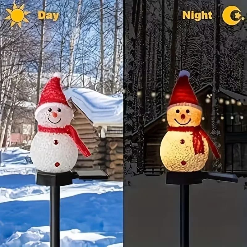 Charming Solar Snowman Stake Lights with Warm Glow view 5