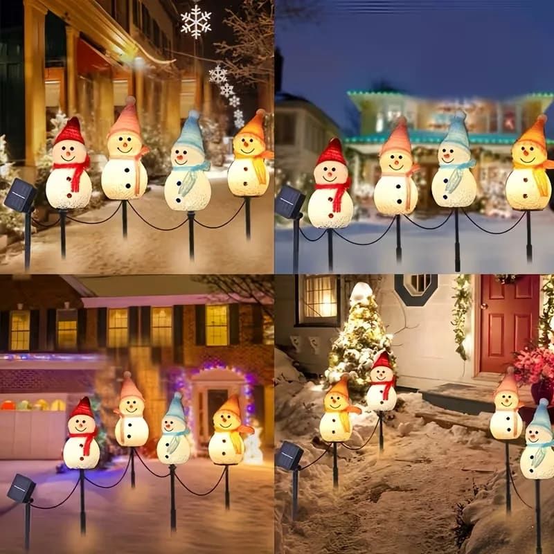 Charming Solar Snowman Stake Lights with Warm Glow view 7