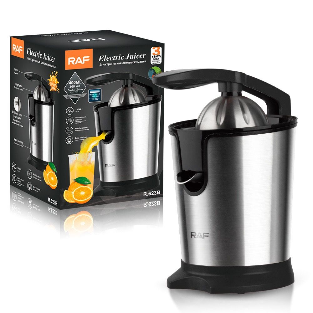 Electric Citrus Juicer with Stainless Steel Body and Dual-Color Press Arm view 4