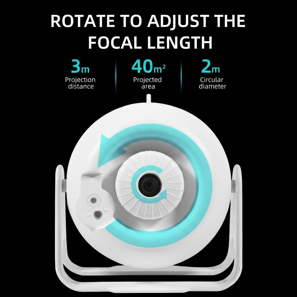Adjustable Star Projector Lamp with Interchangeable Film Discs – Create a view 9