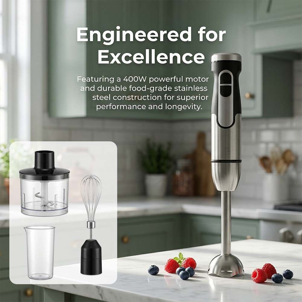 4-in-1 Multifunctional Hand Blender with 304 Stainless Steel Immersion Stick — image 1