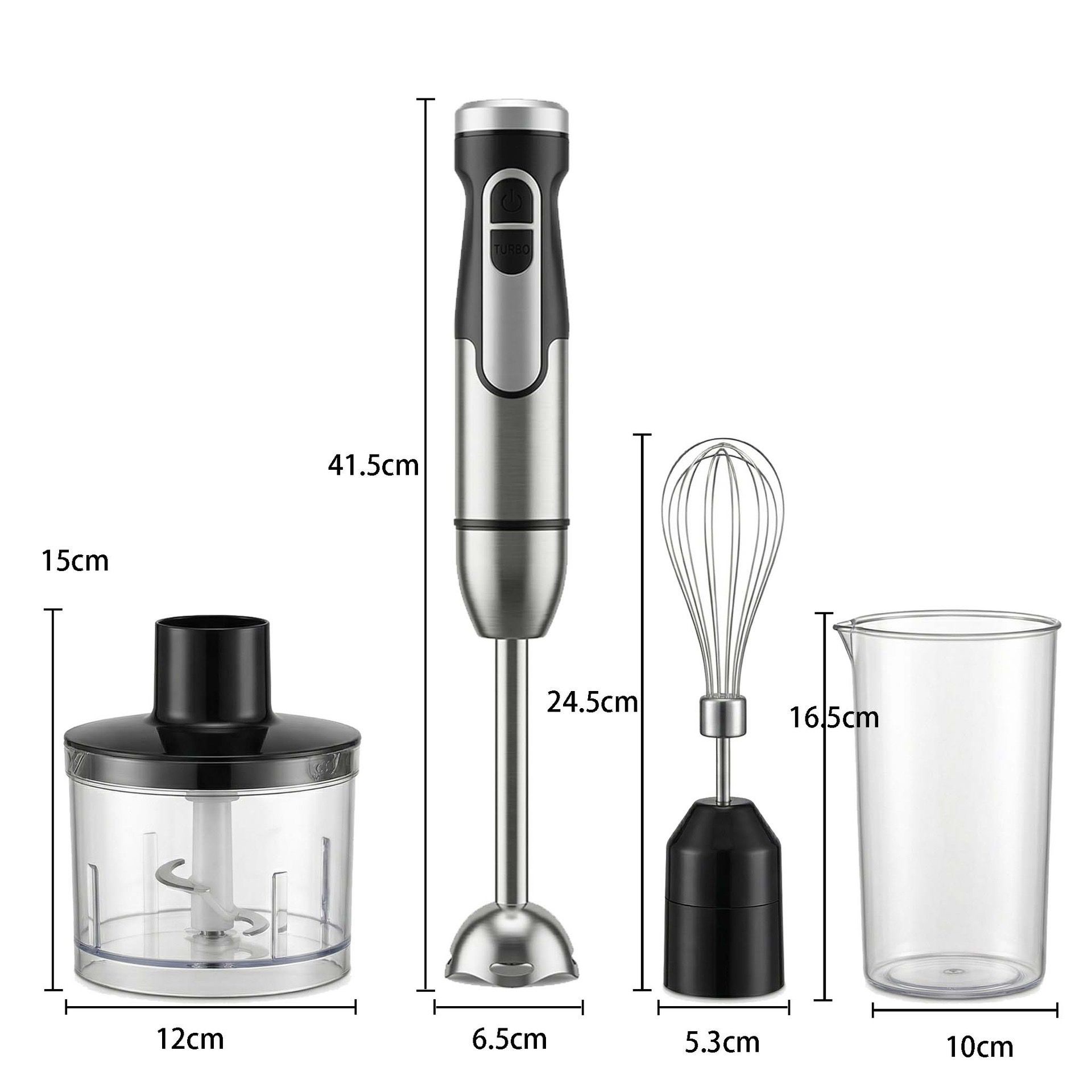 4-in-1 Multifunctional Hand Blender with 304 Stainless Steel Immersion Stick view 2